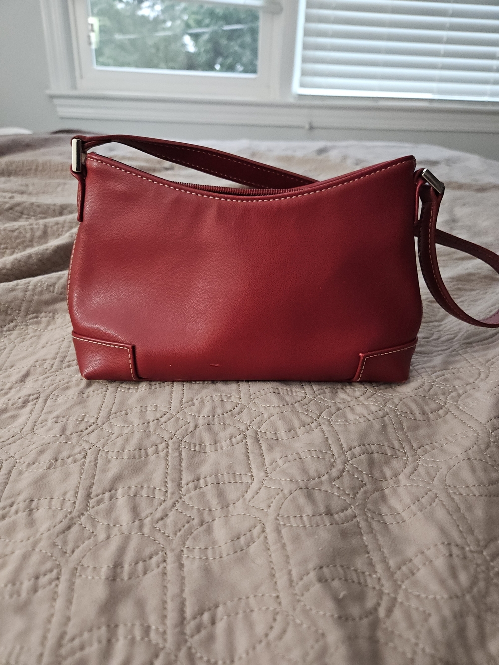 Classic Red Leather Shoulder Bag - Women Bags